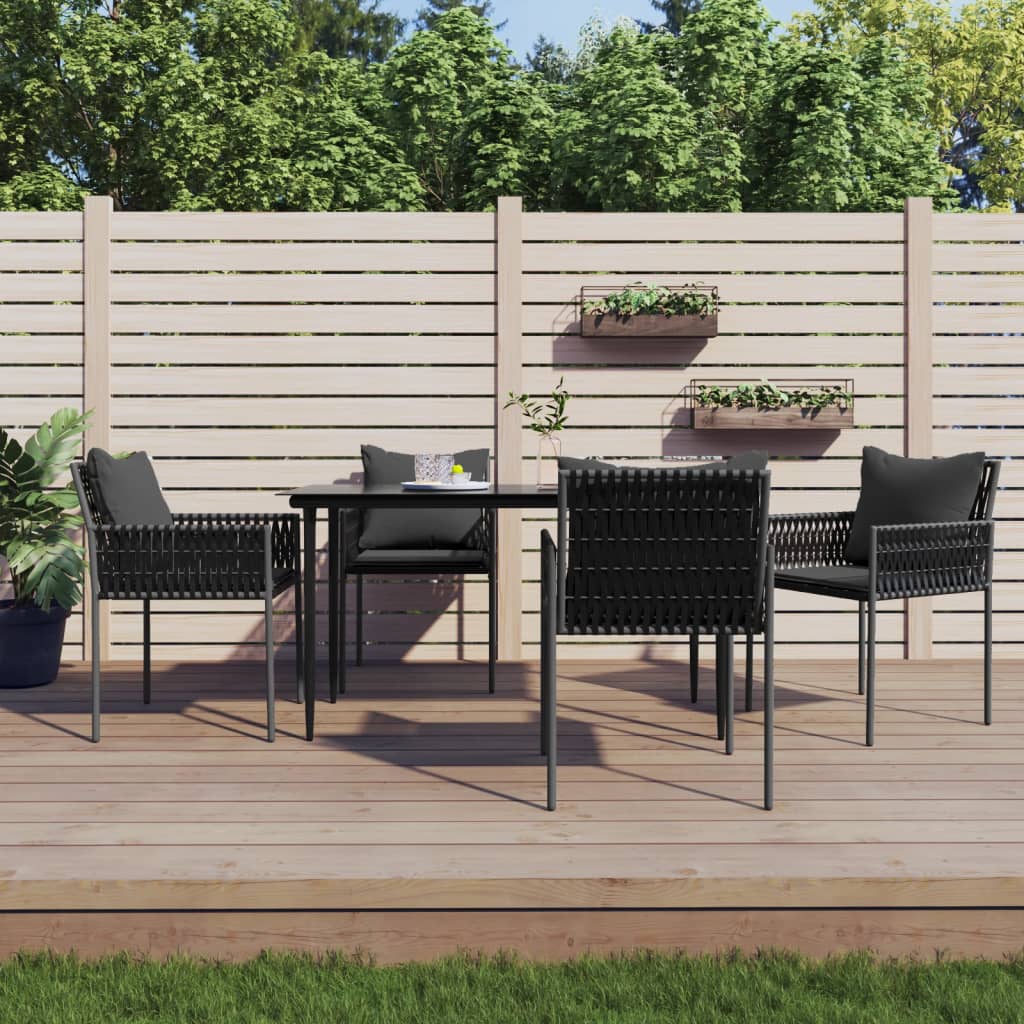Garden Chairs With Cushions 2 Pcs 54X61X83 Cm Poly Rattan