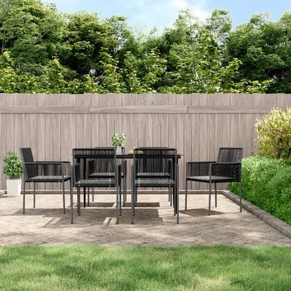 Garden Chairs With Cushions 2 Pcs Black 54X60.5X83.5 Cm Poly Rattan