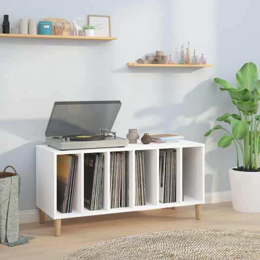 Record Cabinet White 100X38X48 Cm Engineered Wood