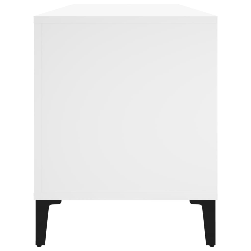 Record Cabinet White 100X38X48 Cm Engineered Wood