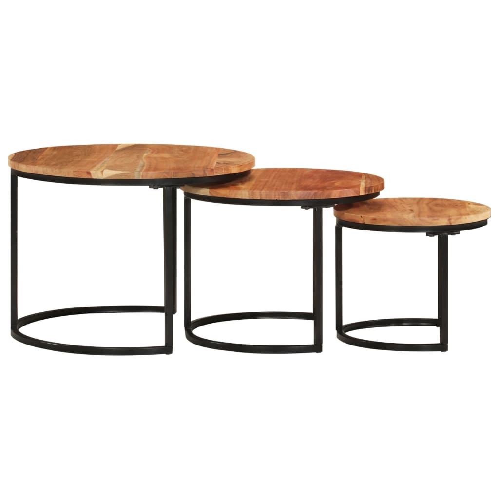 Nesting Tables 3 Pcs Solid Wood Acacia