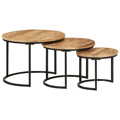 Nesting Tables 3 Pcs Solid Wood Acacia