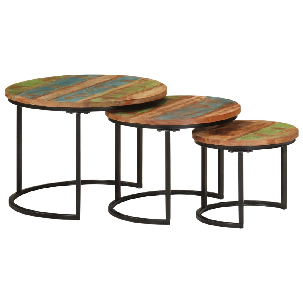 Nesting Tables 3 Pcs Solid Wood Acacia