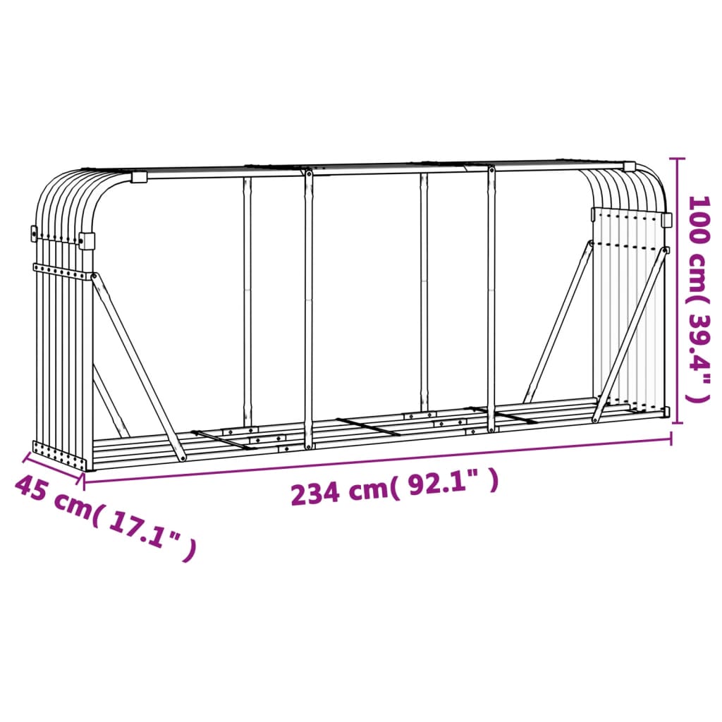 Log Holder Galvanised Steel
