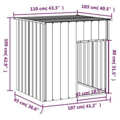 Dog House With Roof 110X103X109 Cm Galvanised Steel