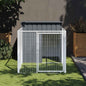 Dog House With Run Galvanised Steel