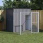 Dog House With Run Galvanised Steel