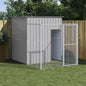 Dog House With Run Galvanised Steel