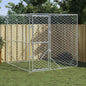 Outdoor Dog Kennel Silver Galvanised Steel