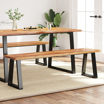 Bench With Live Edge Solid Wood Acacia