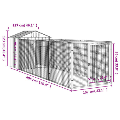 Dog House With Roof Galvanised Steel