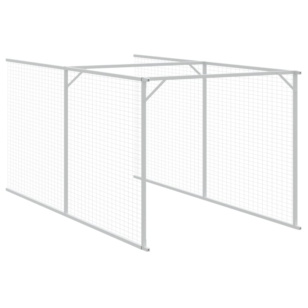 Dog House With Run Galvanised Steel