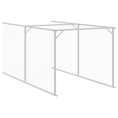 Dog House With Run Galvanised Steel
