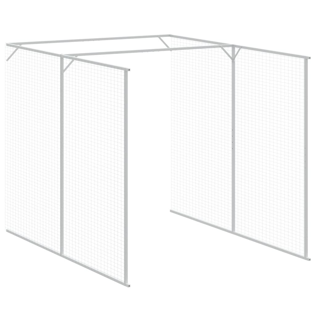 Dog House With Run Galvanised Steel