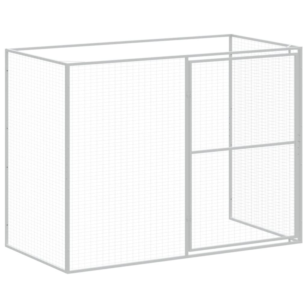 Dog House With Run Galvanised Steel