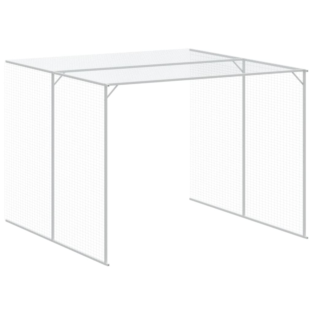 Dog House With Run Galvanised Steel