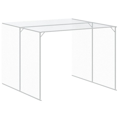 Dog House With Run Galvanised Steel
