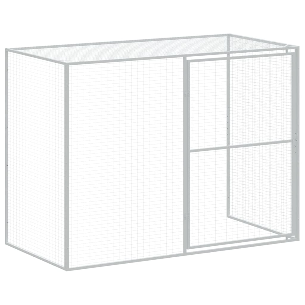 Dog House With Run Galvanised Steel