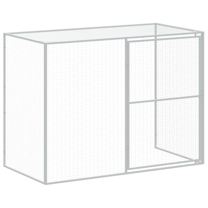 Dog House With Run Galvanised Steel