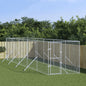 Outdoor Dog Kennel Silver Galvanised Steel