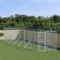 Outdoor Dog Kennel Silver Galvanised Steel
