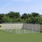 Outdoor Dog Kennel Silver Galvanised Steel