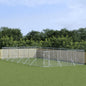 Outdoor Dog Kennel Silver Galvanised Steel