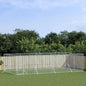 Outdoor Dog Kennel Silver Galvanised Steel
