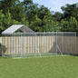 Outdoor Dog Kennel With Roof Silver Galvanised Steel