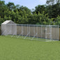 Outdoor Dog Kennel With Roof Silver Galvanised Steel