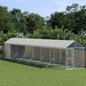 Outdoor Dog Kennel With Roof Silver Galvanised Steel