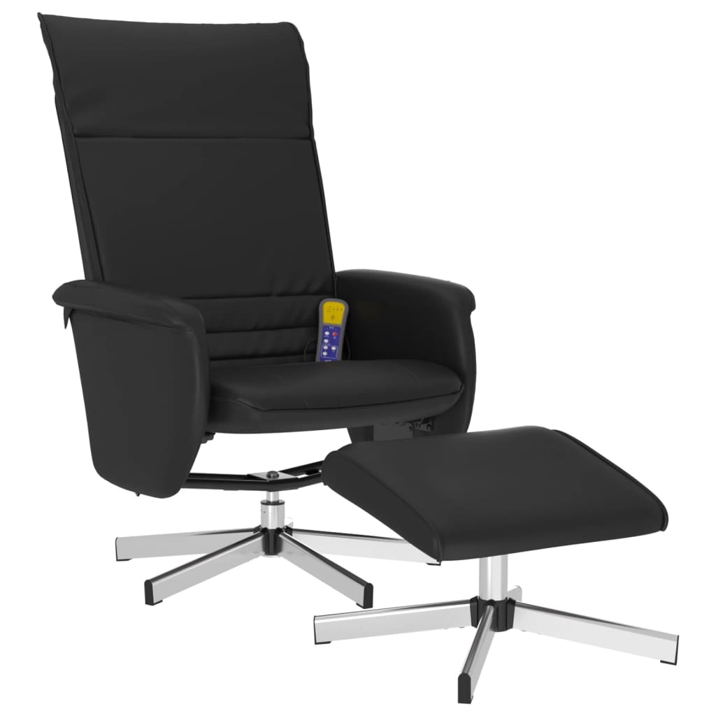 Massage Recliner Chair With Footstool Faux Leather