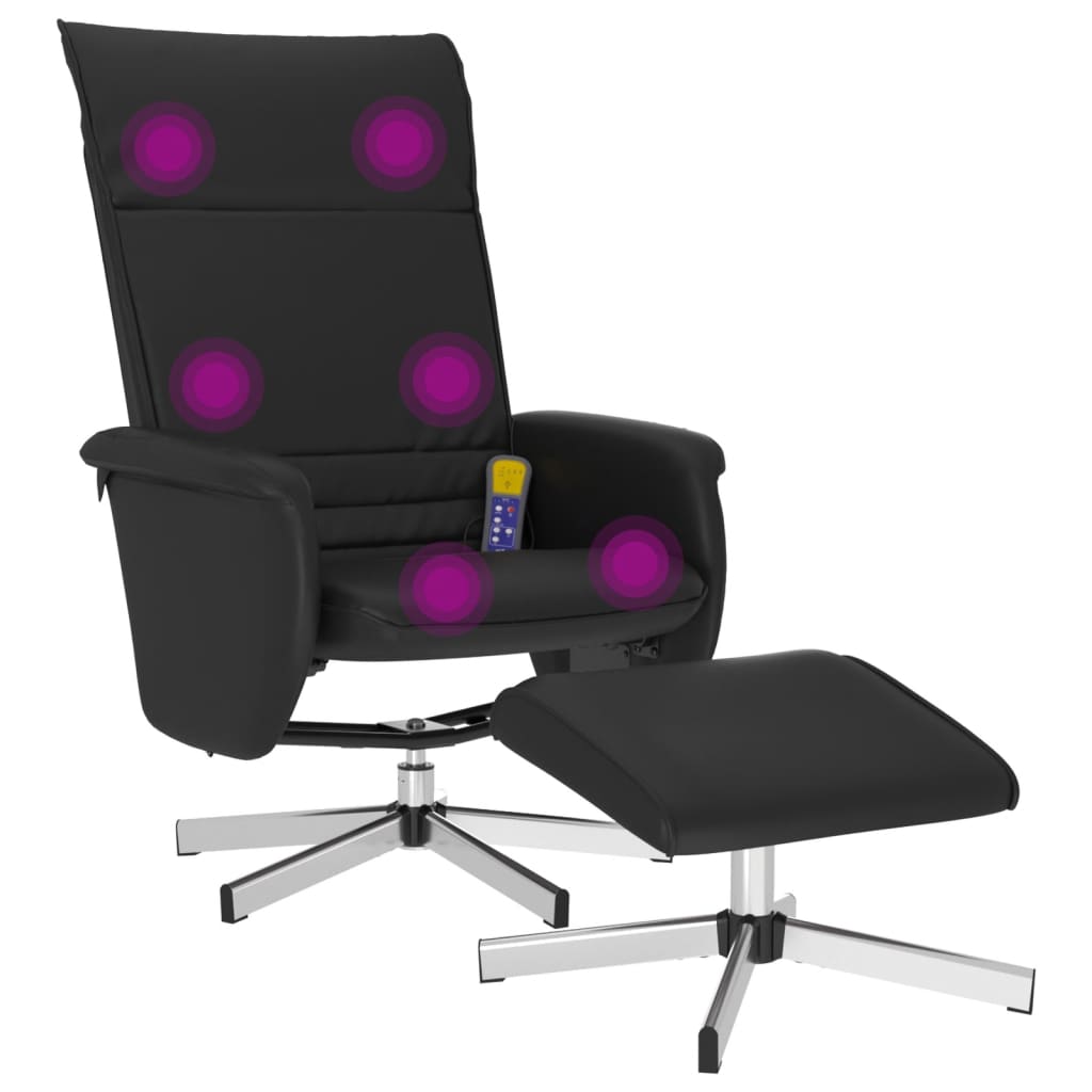Massage Recliner Chair With Footstool Faux Leather