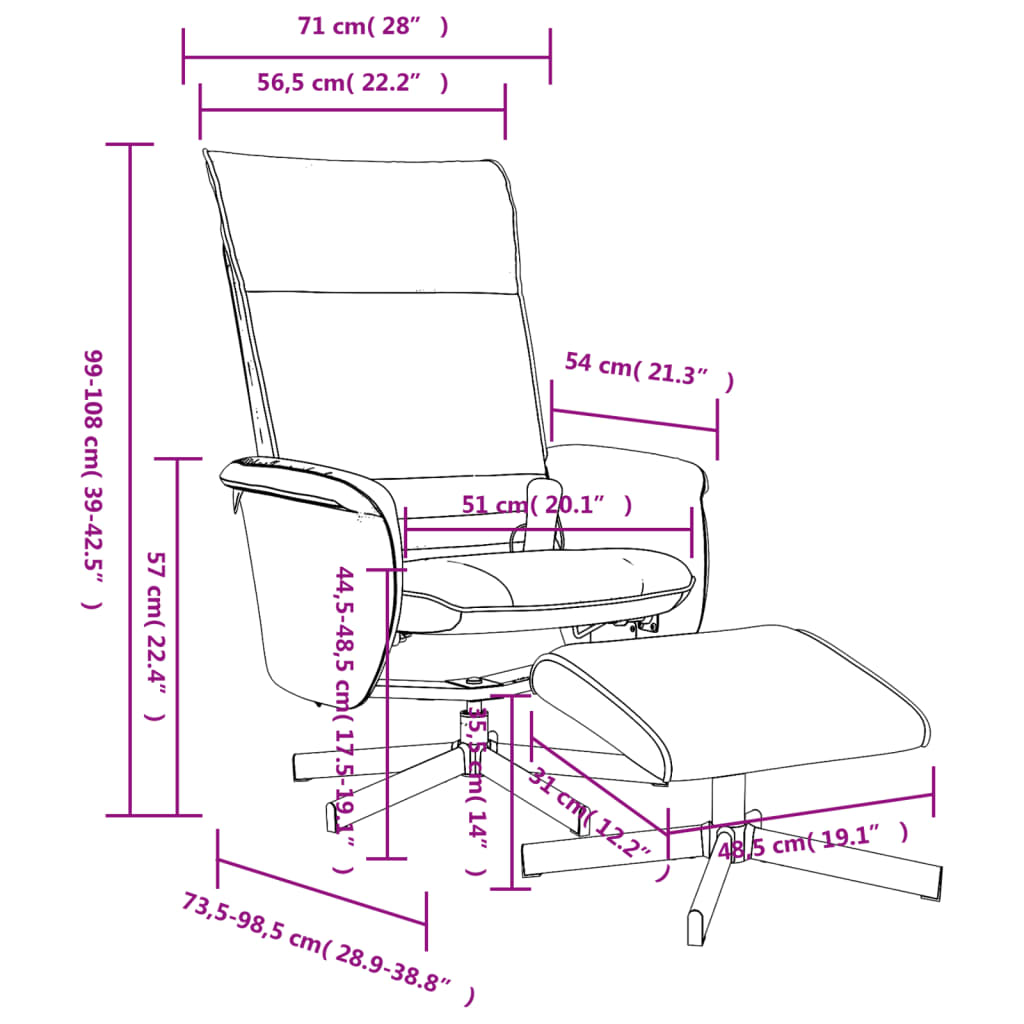 Massage Recliner Chair With Footstool Faux Leather