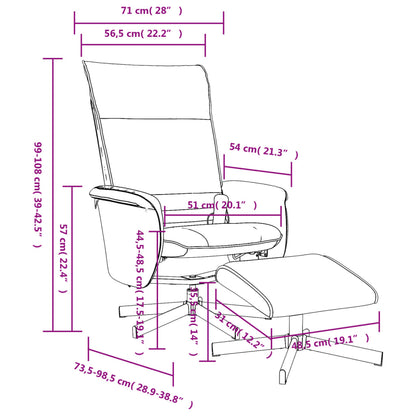 Massage Recliner Chair With Footstool Faux Leather