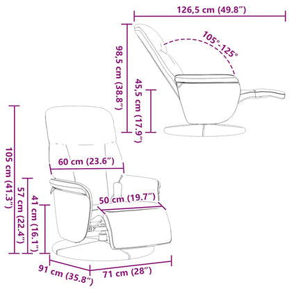 Massage Recliner Chair With Footrest Velvet