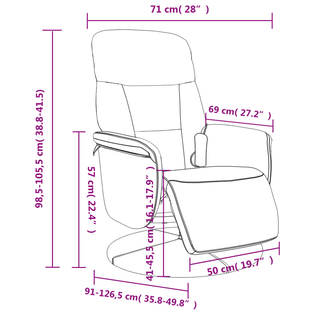 Massage Recliner Chair With Footrest Velvet
