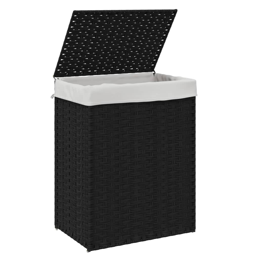 Laundry Basket With Lid 46X33X60 Cm Poly Rattan