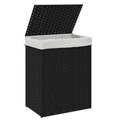 Laundry Basket With Lid 46X33X60 Cm Poly Rattan