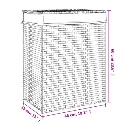 Laundry Basket With Lid 46X33X60 Cm Poly Rattan