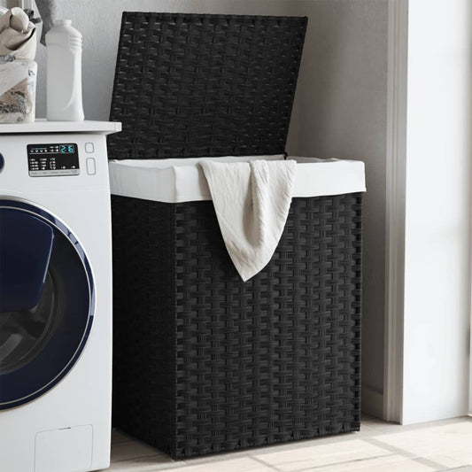 Laundry Basket With Lid 46X33X60 Cm Poly Rattan
