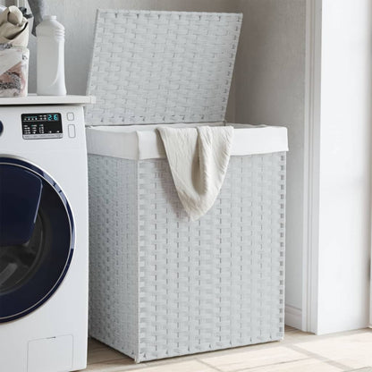 Laundry Basket With Lid 46X33X60 Cm Poly Rattan
