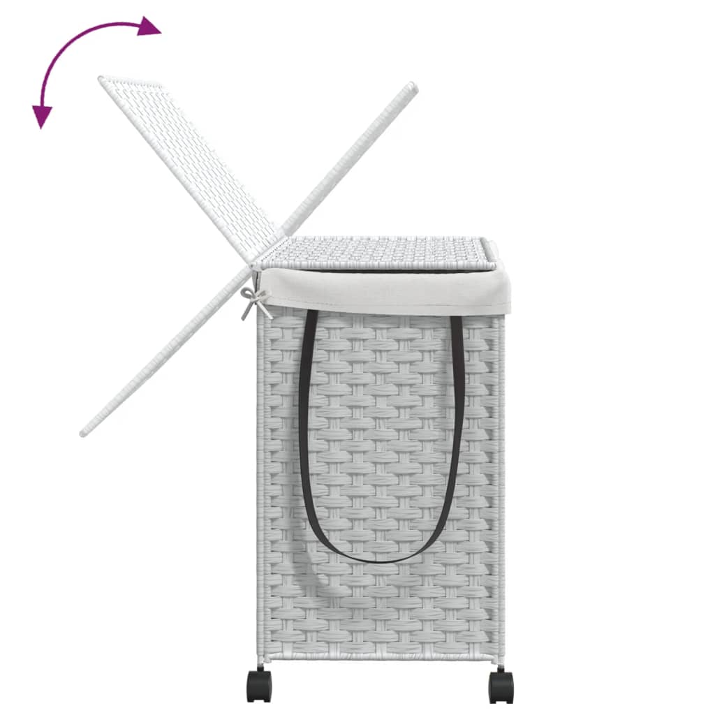 Laundry Basket With Wheels 60X35X60.5 Cm Rattan