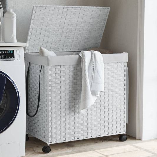 Laundry Basket With Wheels 60X35X60.5 Cm Rattan