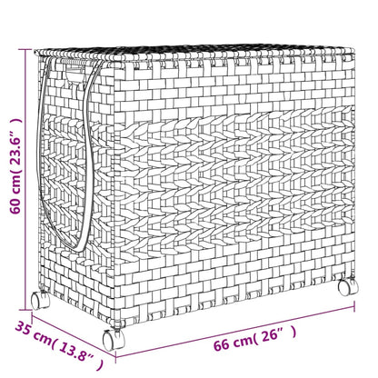 Laundry Basket With Wheels 66X35X60 Cm Rattan