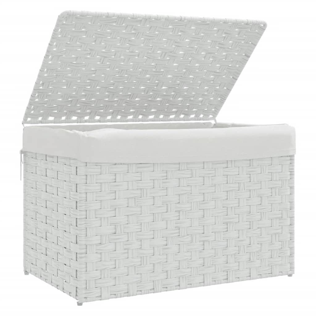 Laundry Basket With Lid 55.5X35X34 Cm Poly Rattan