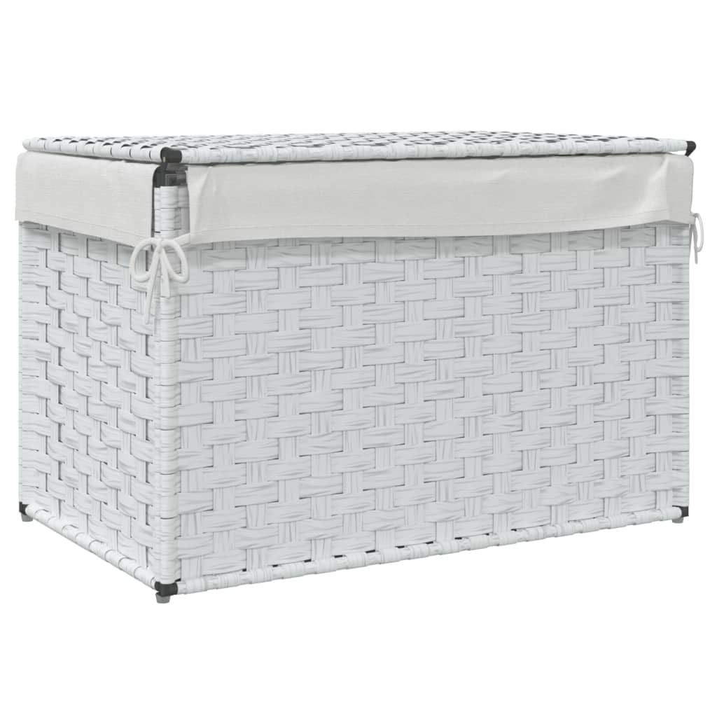Laundry Basket With Lid 55.5X35X34 Cm Poly Rattan