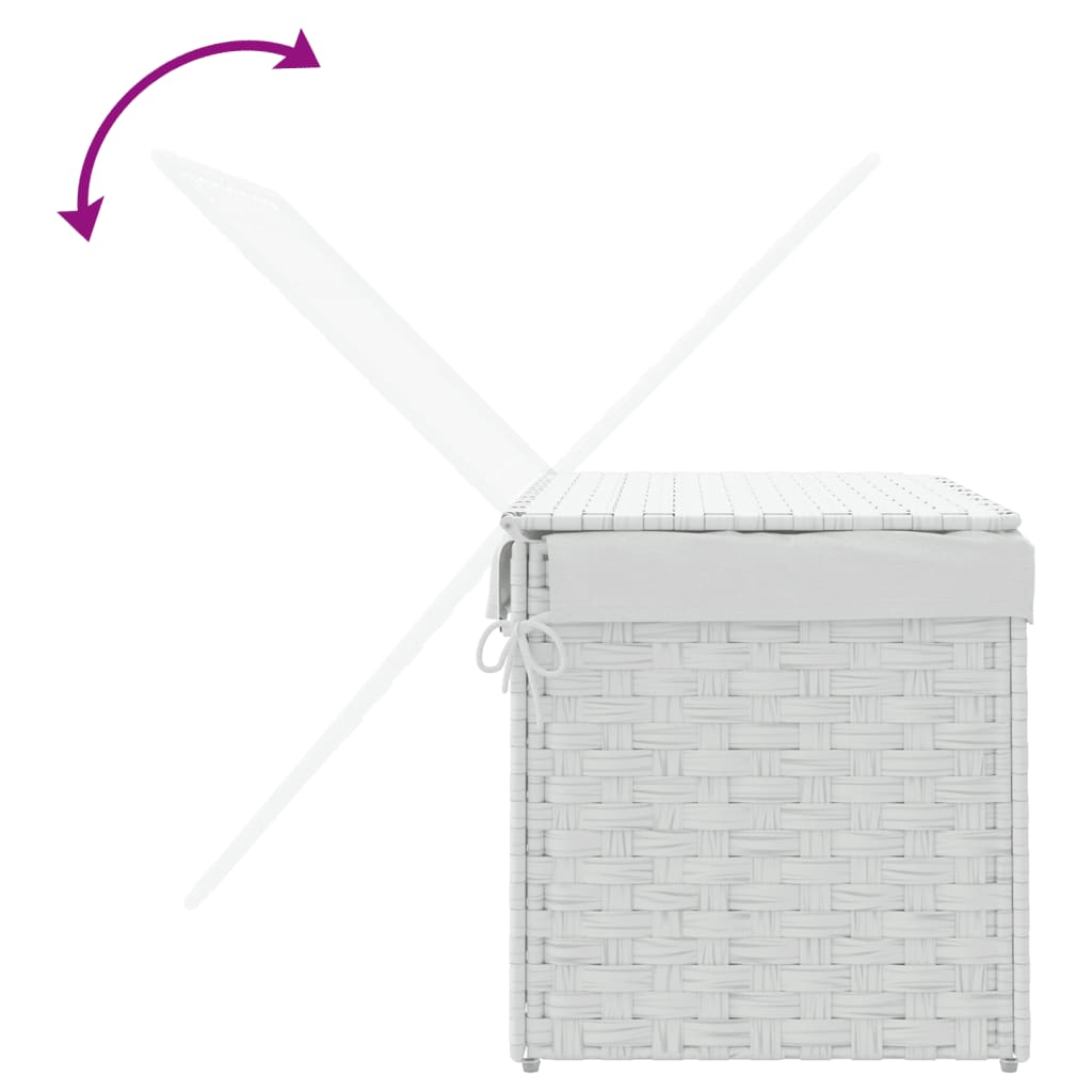 Laundry Basket With Lid 55.5X35X34 Cm Poly Rattan