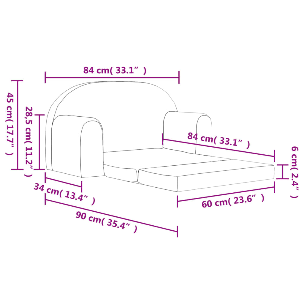 Kids' 2-Seater Soft Plush