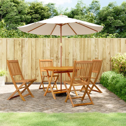 5 Piece Folding Garden Dining Set Solid Wood Acacia